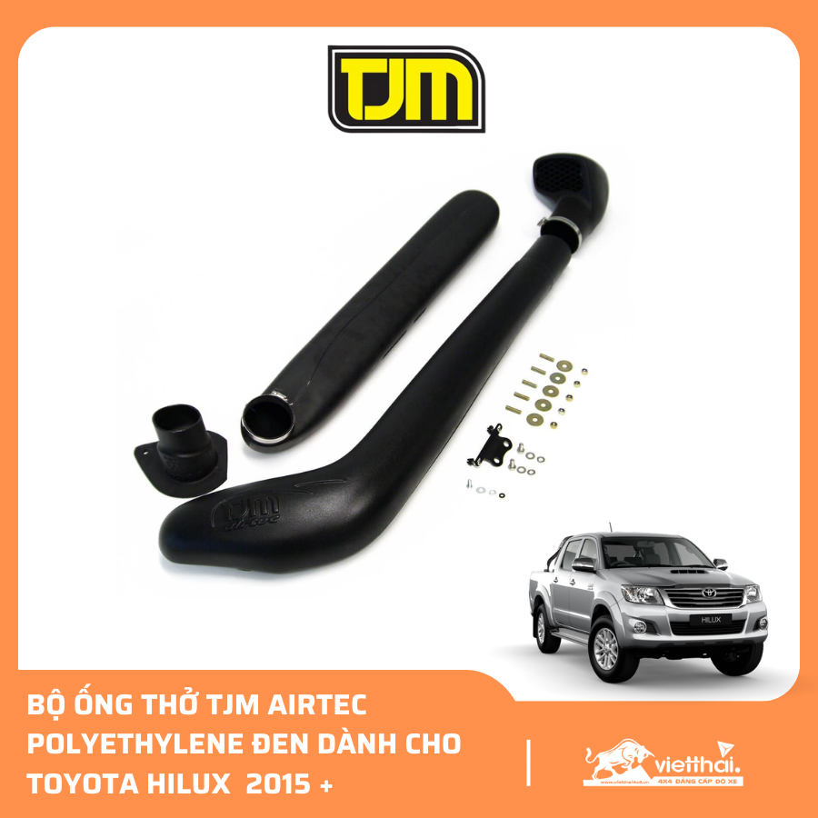 Bộ ống thở TJM Airtec Polyethylene Đen dành cho Toyota Hilux  2015 +